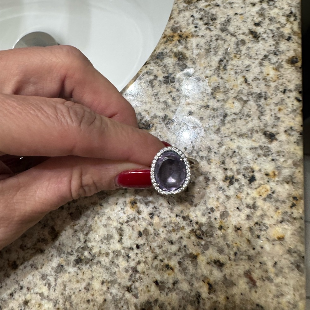 PANDORA | GLAMOROUS LEGACY PURPLE AMETHYST RING 190893AM RETIRED RARE 925